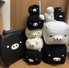 San-X】モノクロブー ぬいぐるみBIG 白＆黒セット - メルカリ