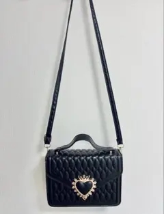 SHEIN ブラック キルティング ショルダーバッグ