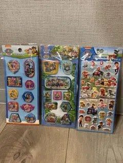 【新品】パウパトロールウォーターシール シャカシャカ ぷっくりシール 3枚セット