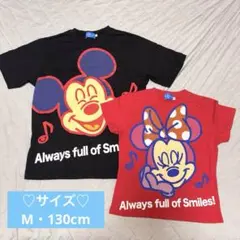 ディズニーリゾート TDR 半袖Tシャツ ミッキー ミニー　M 130 親子ペア