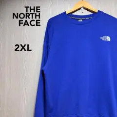 ザノースフェイス☆トレーナー　2XL ブルー　刺繍ロゴ