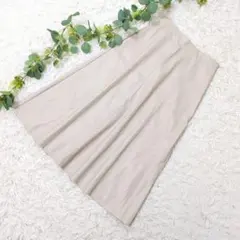 美品❗️合皮❗️【ジーユー】フェイクレザーロングフレアスカート ベージュ Ｌ