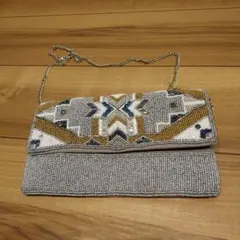 ビーズ刺繍 クラッチバッグ