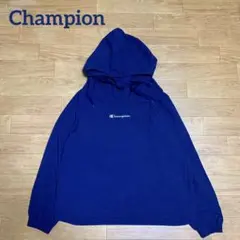 チャンピオン ナイロン アノラック 刺繍ロゴ 胸ポケット ネイビー Lサイズ