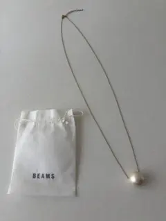 BEAMS 大粒　コットンパールネックレス　ロングのサムネイル
