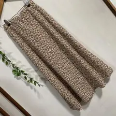 GUフラワープリント フレアロングスカートマキシ丈M