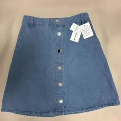未使用　AS KNOW AS 前ビジューボタン　薄デニム　ミニスカートのサムネイル