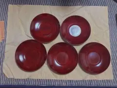 【未使用・伝統工芸品】飛騨春慶塗 茶托 5客セット ふじや漆器 漆器 共箱付き