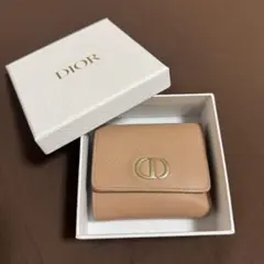 Dior ディオール 三つ折り財布 サドル レザー ピンクベージュ