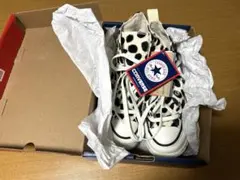 新品 コンバース オールスター 厚底スニーカー ダルメシアン 23㎝ ハイカット