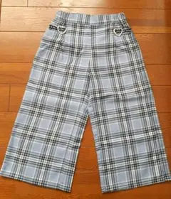 チェック柄 ワイドパンツ