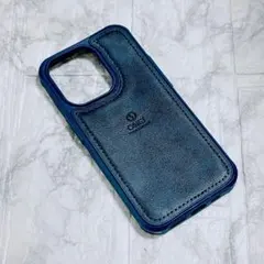 iPhone14Pro レザーケース ネイビー iPhoneケース 保護