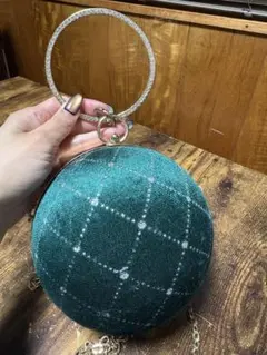 緑色ボール型ハンドバッグ　球体バッグ