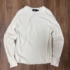 RRL Ralph Lauren ワッフルニット コットン クルーネック　生成りのサムネイル