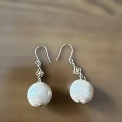 ピアス フック式　パール　お呼ばれ　パーティーなどに