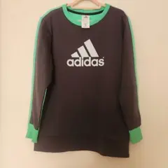 adidas 黒・緑 長袖トレーナー 160