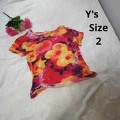 【オシャレ☆高級感☆Y's】花柄　カットソー　ヨウジヤマモト　サイズ2のサムネイル