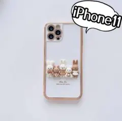 新品　iPhone11 ケース　くま うさぎ　白　キャラクター　マスコット
