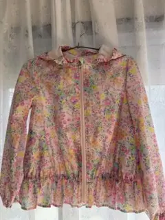 メゾピアノ(mezzo piano) フラワープリントフリルウィンドブレーカー