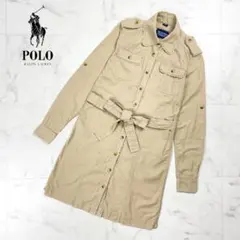 ポロジーンズ コットンシャツワンピース ベージュ サイズS*CD669