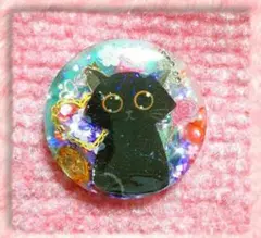 726♡在庫整理中　ルチル天然石☆黒猫ポニーフック　ストラップ加工致します