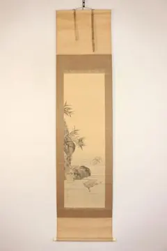 磯田湖龍斎 美人画 極彩色 肉筆 絹本 掛軸 江戸時代中期 浮世絵師 錦絵