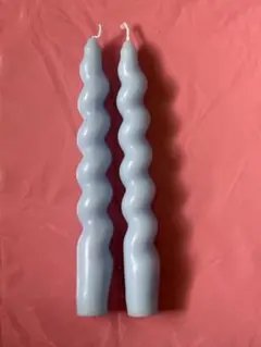 ライトブルーツイストキャンドル2本セット