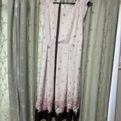 肩フリルフラワープリントワンピース　tocco