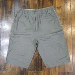 グリーンカーキ ゴムウエスト ショートパンツ L