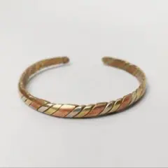 3色 ツイスト バングル ブレスレット 銅 真鍮 ビンテージ