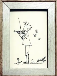 絵画　バイオリン　micchan作 絵画 バイオリンを弾く少年 micchan作 - メルカリ