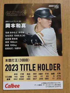 カルビー　岡本和真 セリーグホームラン王記念カード プロ野球チップスカード