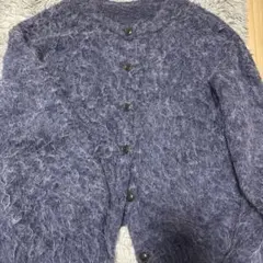 Java シャギーニットカーディガン　ブルー