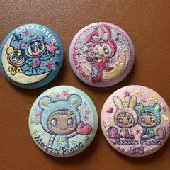 キャラクター刺繍ピンバッジ4個セット