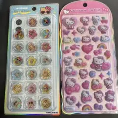 キティ　シール2種　コットンパフィー　日焼けおはじき