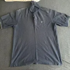 Nike ネイビー ストライプ 半袖ポロシャツ