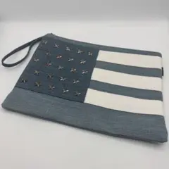 美品★メンズ★クラッチバッグ★デニム★スタッズ★星