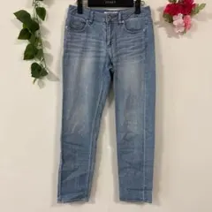 【INED】イネド デニム 7 ストレート ダメージ コットン 美品のサムネイル