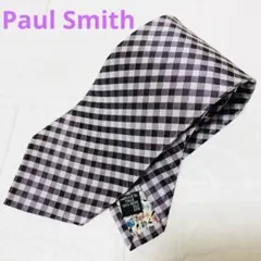 極美品 ポールスミス ネクタイ ギンガムチェック 花柄 イタリア製 8cm