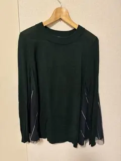 GLOBAL WORK 長袖ニット M ダークグリーン