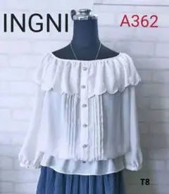 INGNI♡可愛い上品白フリル襟シフォンブラウス♪
