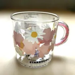 スターバックス 耐熱グラスタンブラー　PINK FIOWERS 355ml