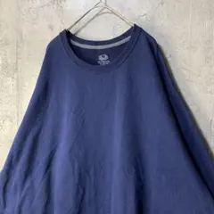 B4590 スウェット 紺　無地　オーバーサイズ　フルーツオブザルーム