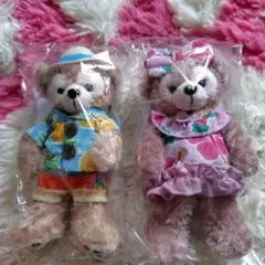 【タグ付】ダッフィー＆シェリーメイぬいぐるみバッジ　サニーファン