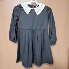 黒　フォーマル ワンピース レース襟　130