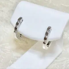 k10WG ダイヤ フープ ピアス