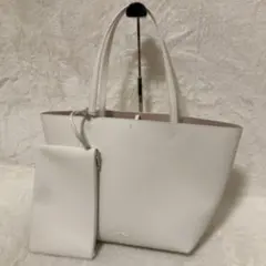 極美品 FURLA フルラ ホワイト レザー トートバッグ MIADIVA L