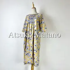 タグ付未使用 マタノアツコ 朝摘みいちご柄ワンピース Ｍサイズ 楊柳ピケ タグ付未使用 マタノアツコ 朝摘みいちご柄ワンピース Mサイズ 楊柳