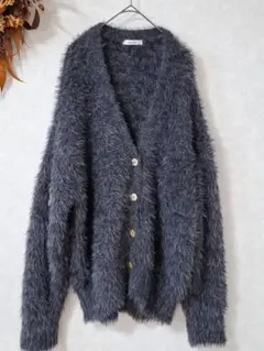 ナイスクラップ ふわモテ あざと フェザー ロング カーディガン F