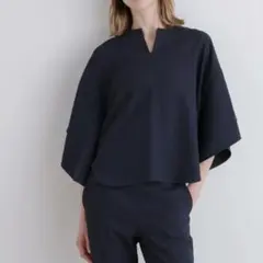 hi様✨【美品 リネン100%】ヨリ ステッチリネンフリルジレ ラグラン